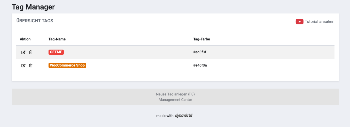 Tag Manager mit dem Tag WooCommerce Shop
